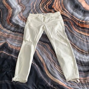Zara White Ripped Skinny Jeans